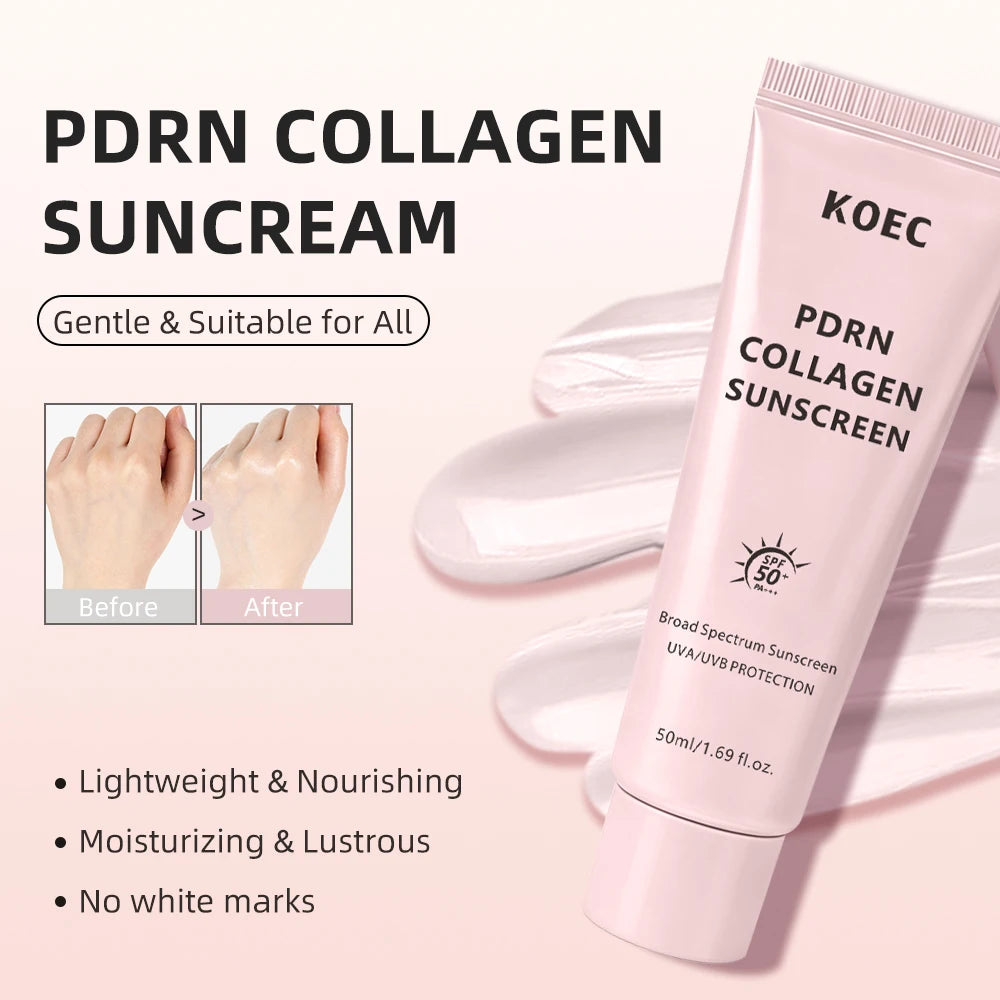 Collagen Liquid Sunscreen SPF50 PA++++ Hydrating Facial Moisturizer with Broad Spectrum UVA/UVB Protection
