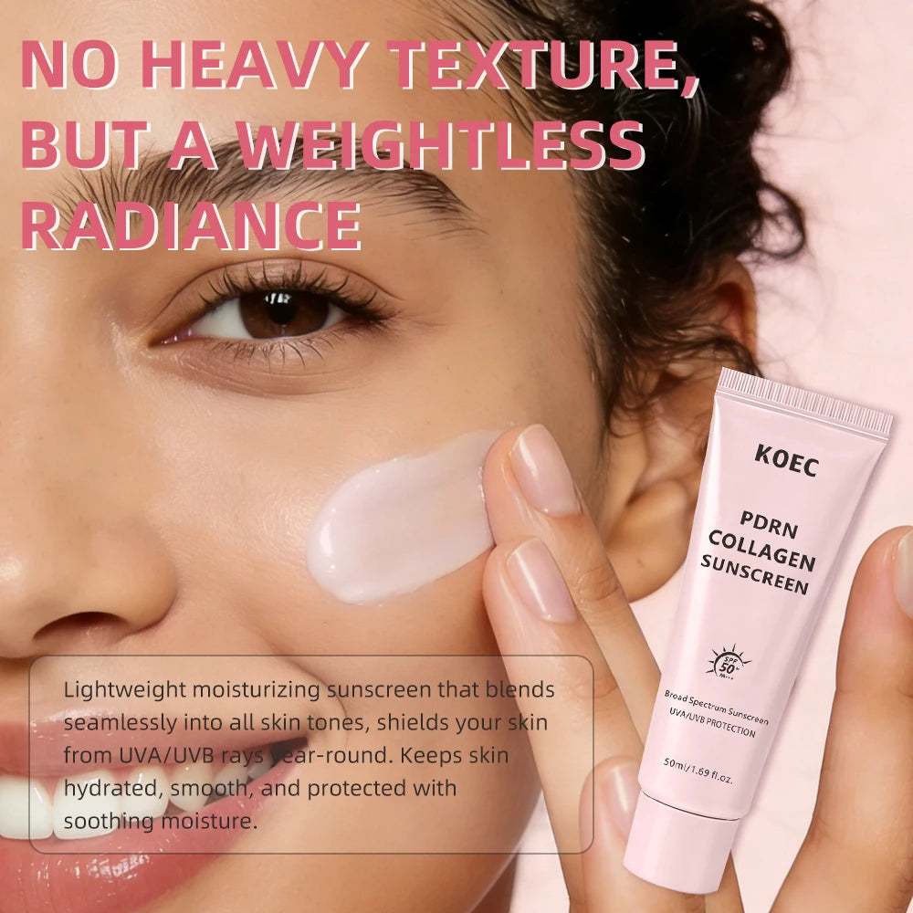 Collagen Liquid Sunscreen SPF50 PA++++ Hydrating Facial Moisturizer with Broad Spectrum UVA/UVB Protection