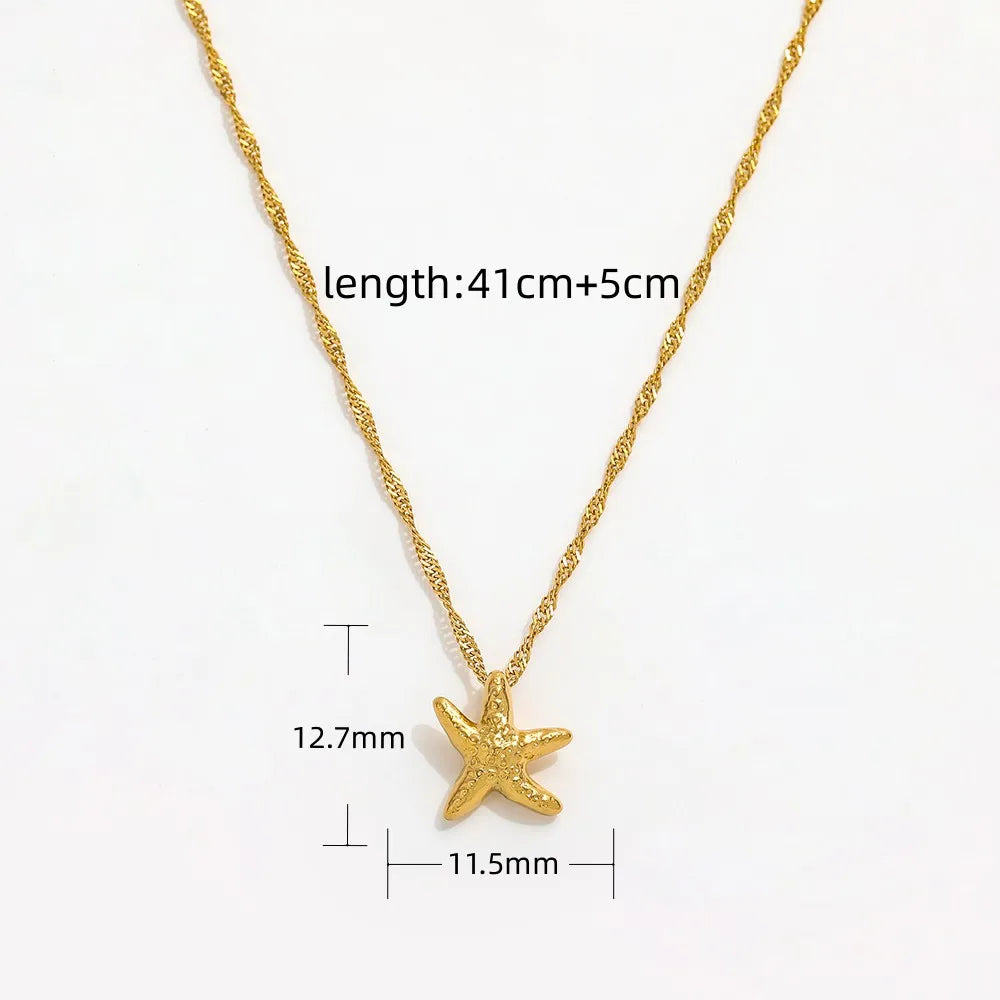Joolim Jewelry 18K Gold Plated Small Starfish Pendant Necklace Stainless Steel Necklace Tarnish Free Jewelry Wholesale