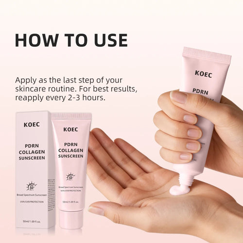 Collagen Liquid Sunscreen SPF50 PA++++ Hydrating Facial Moisturizer with Broad Spectrum UVA/UVB Protection