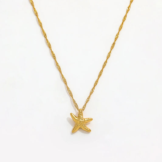 Joolim Jewelry 18K Gold Plated Small Starfish Pendant Necklace Stainless Steel Necklace Tarnish Free Jewelry Wholesale