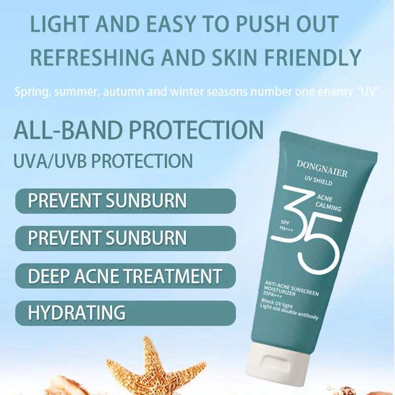 DONGNAIER Acne-Removing Hydrating Sunscreen Spray SPF35 PA+++ with Salicylic Acid Panthenol Double-Protection for All Skin Types
