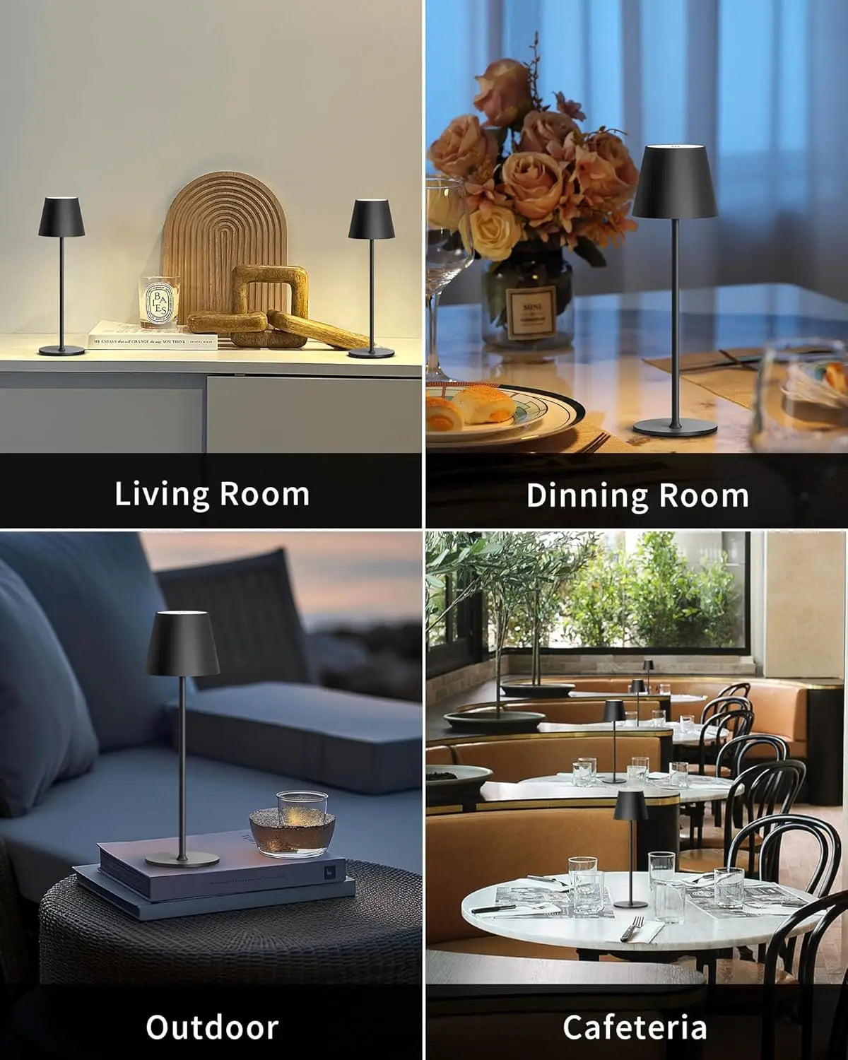 LED Desk Lamp Touch Switch Table Lights Rechargeable 3 Colors Dimmable For Bedroom Living Room Bar Dinner Reading Lighting
