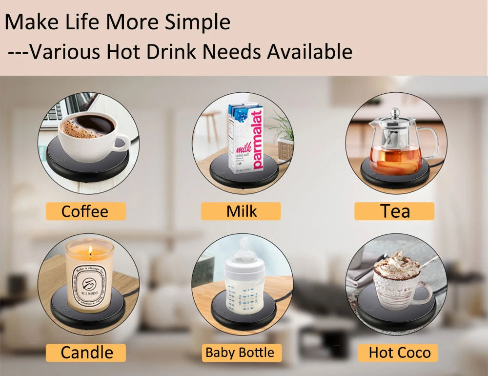 Cup Heater Mug Warmer USB Constant Warming Mat Coffee Milk Tea Water Heating Pad Electric Thermostatic Coaster Mini Cup Warmer