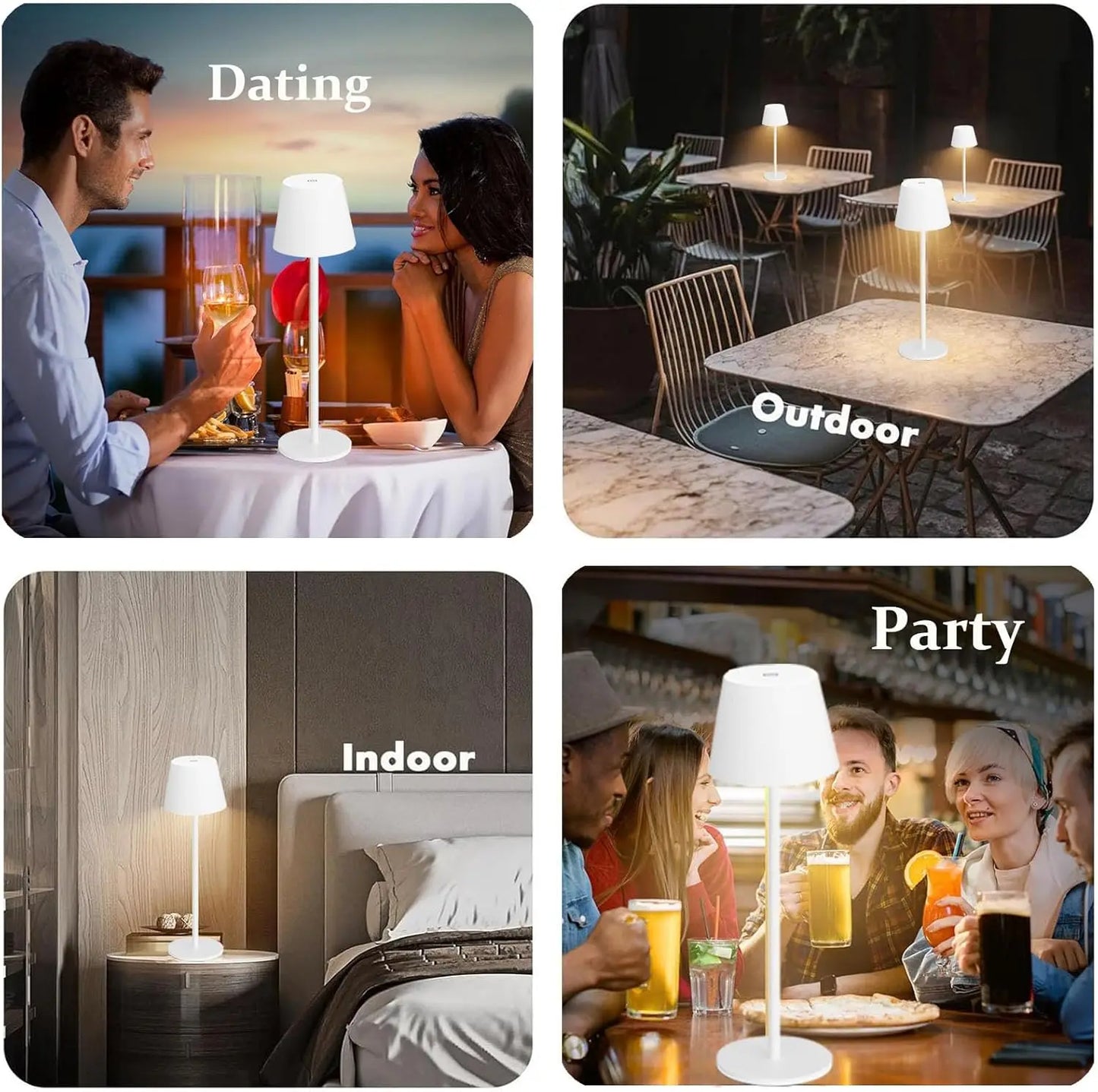 LED Desk Lamp Touch Switch Table Lights Rechargeable 3 Colors Dimmable For Bedroom Living Room Bar Dinner Reading Lighting